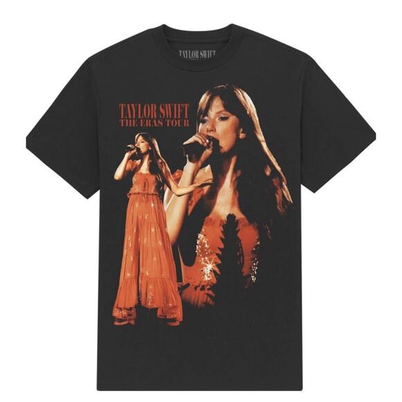 NEW Taylor Swift Eras Tour Black Red Dates on Back T-Shirt Size Medium - Picture 1 of 5
